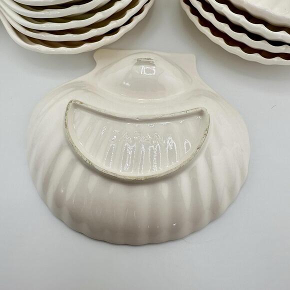 Vintage Ceramic Shell Sushi Dishes Japan, Set of 10 - Picture 4 of 8
